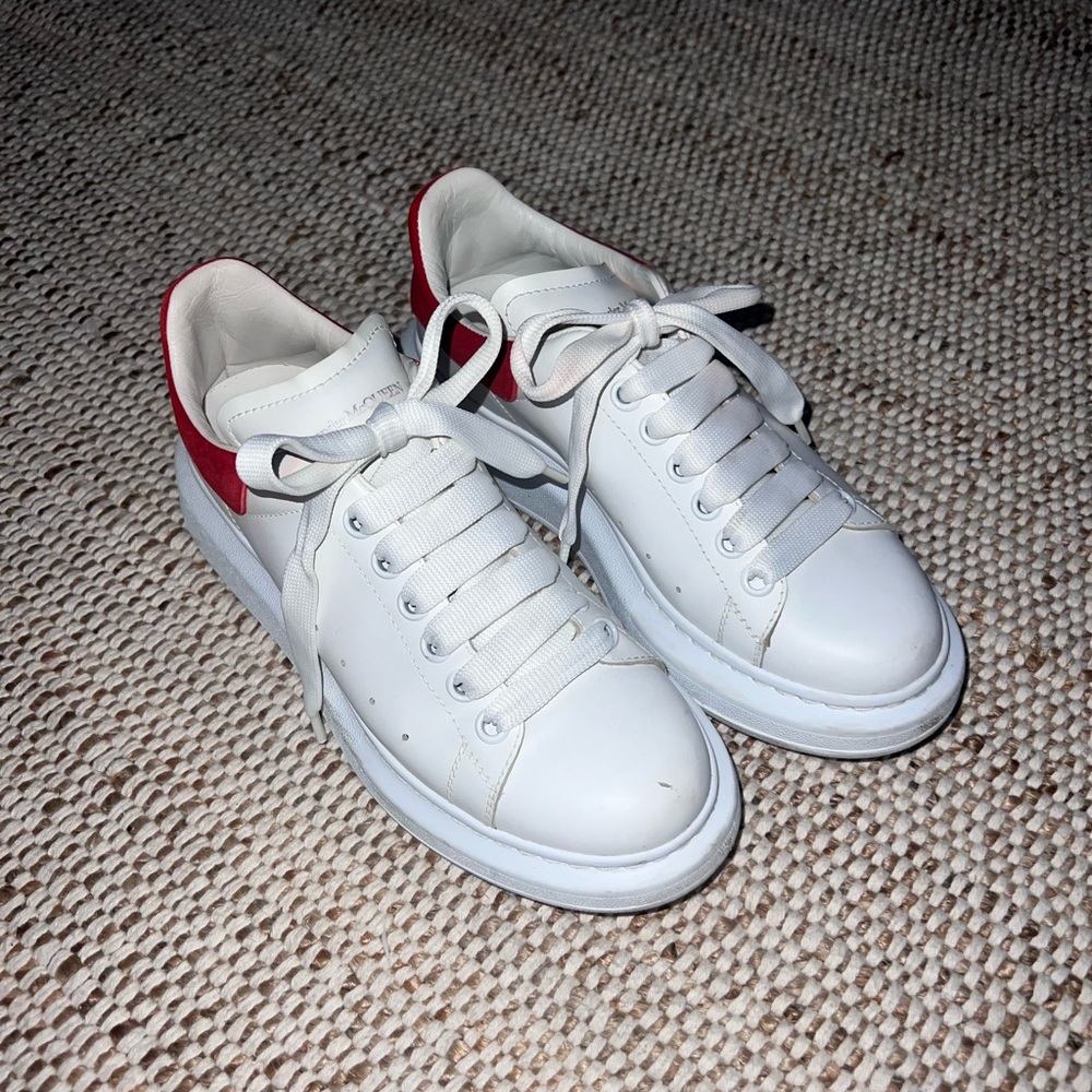 Alexander McQueen White and Red Sneakers